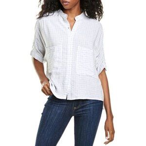 Max Studio Gingham Textured Button Down Shirt, NWT